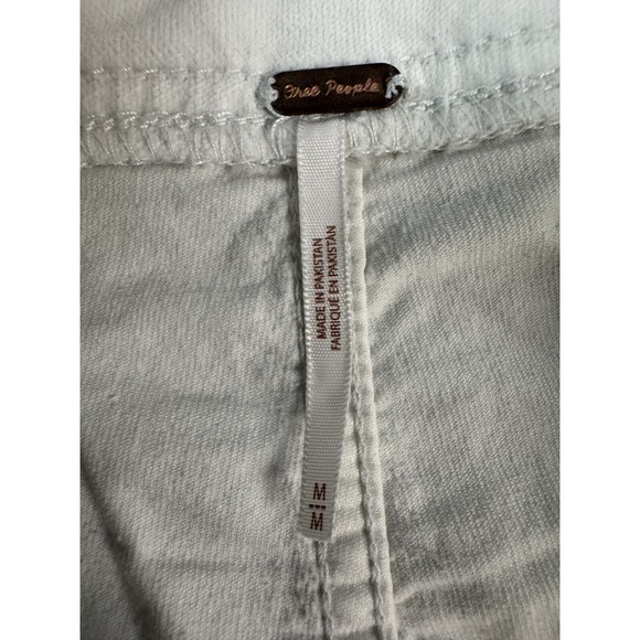 Free People Womens Flared Pull‎ On Side Zip High Rise Stretch Pants White Medium - Picture 3 of 8